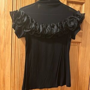 Gracia Black Ruffled Blouse